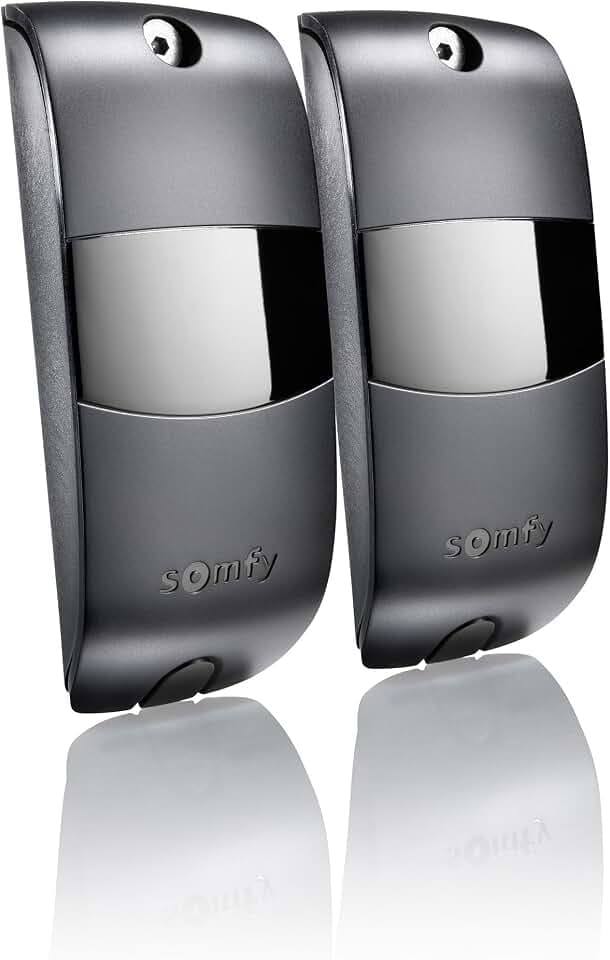 Somfy 2400939 Lichtschranken-Set für Torantriebe, BUS 24V AC-DC Reichweite 8m IP44, Schwarz