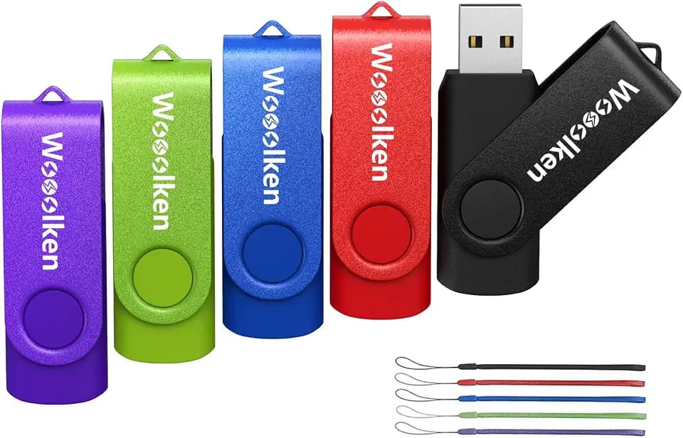 2GB Flash Drive 5 Pack, Wooolken USB 2.0 USB Stick for Data Storage Backup