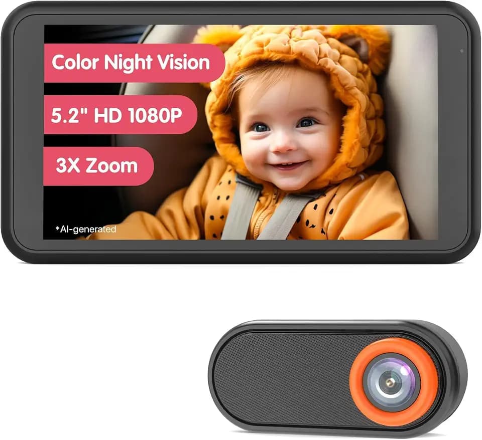 LUCKVIEW BM2 Baby Car Camera, 5.2" 1080P Rear Seat Monitor