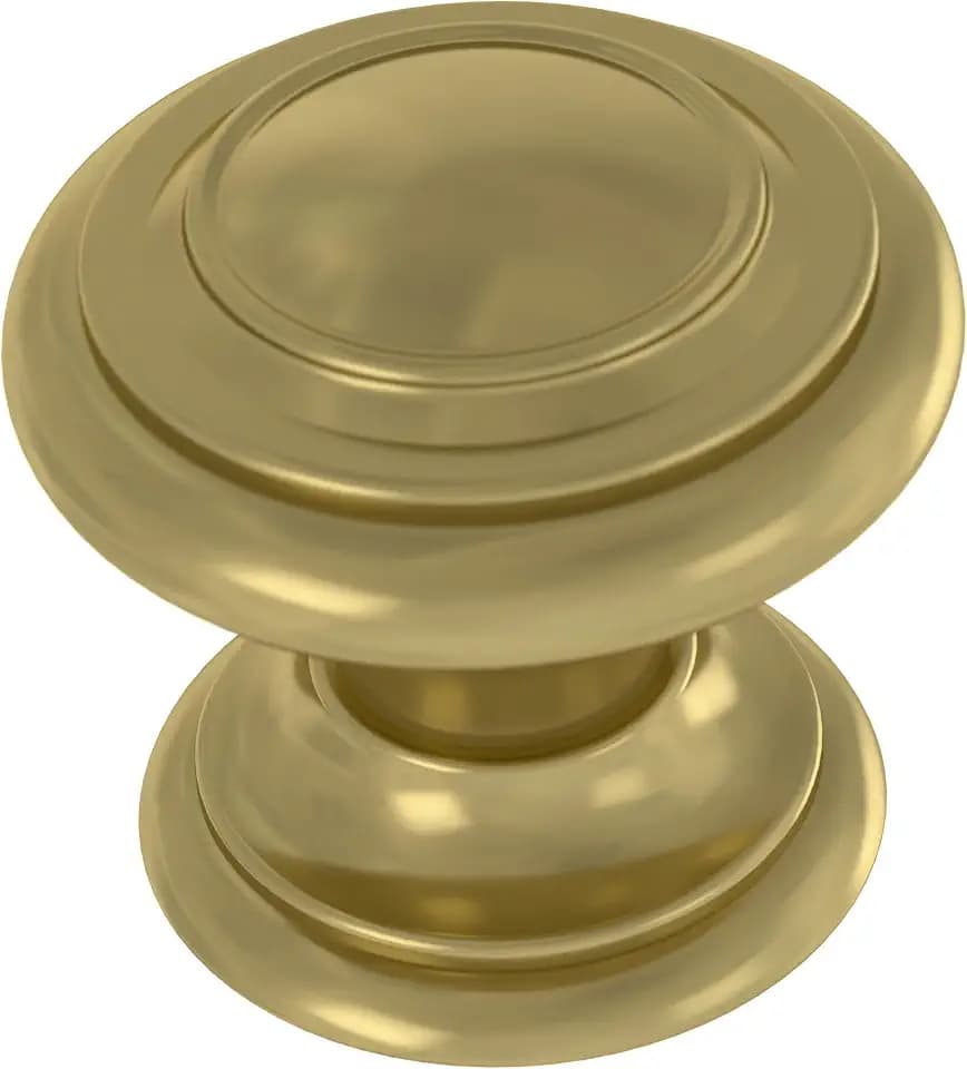 Franklin Brass (30-Pack) – Satin Gold Cabinet Knobs for Dressers, Drawers, Kitchen Cabinet Door, Vanity, Furniture, Closet Knobs, 1-1/8 Inch Round | Simple Double Ring