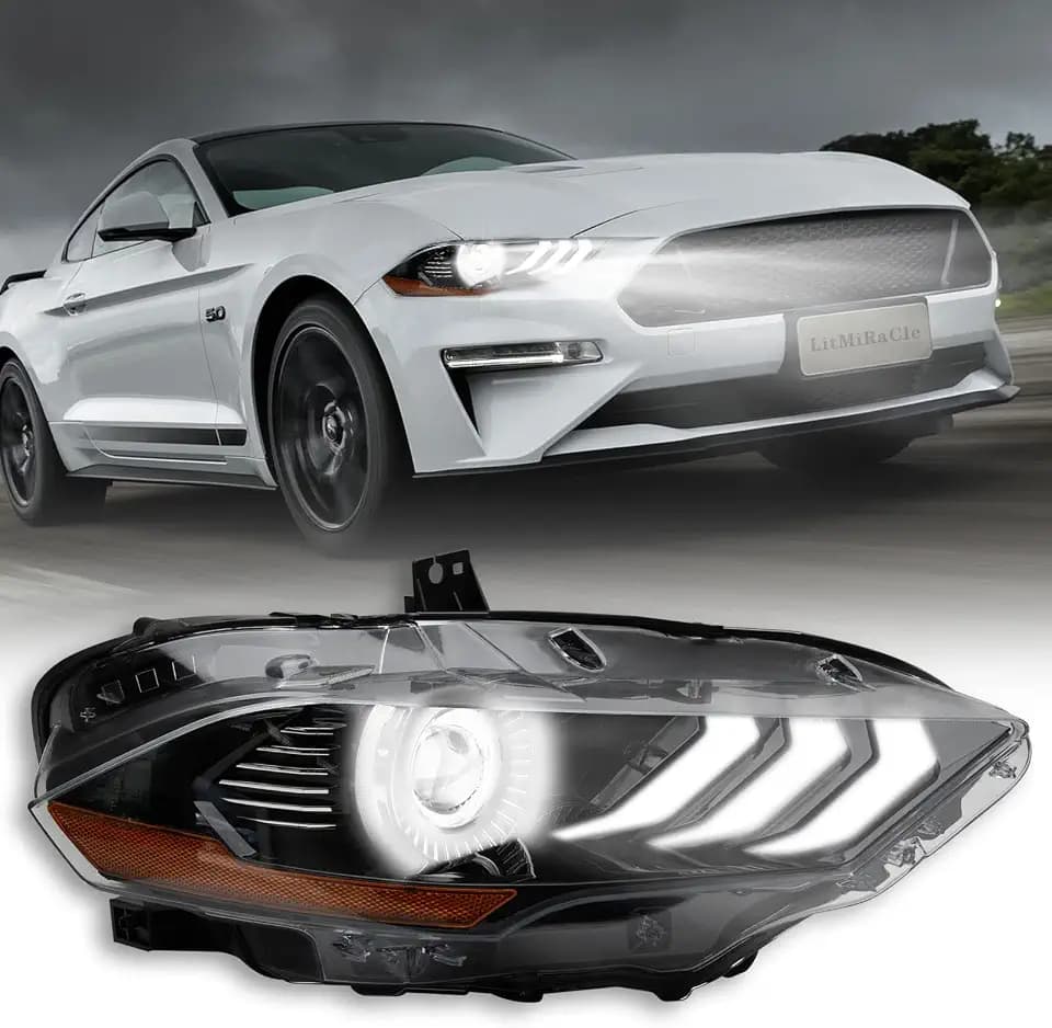 LED Headlights for Ford Mustang 2018-2022 Factory LED W/DRL(R)
