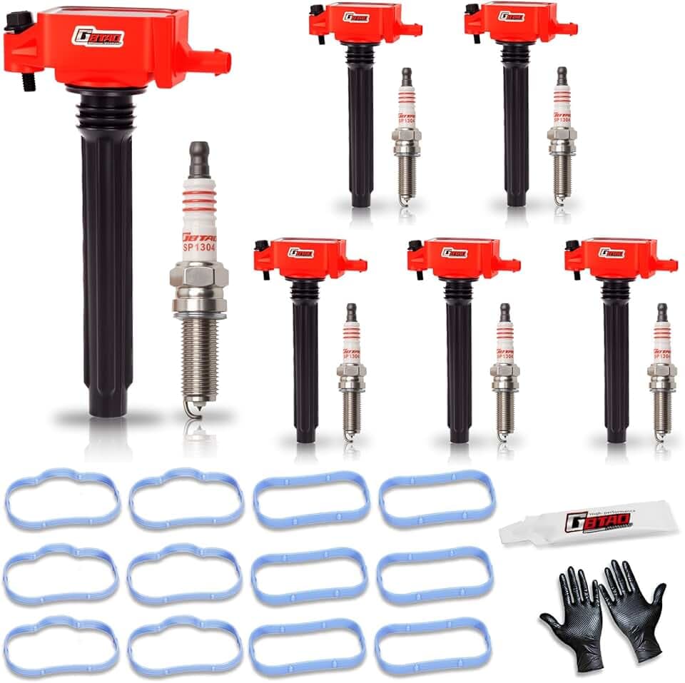 Ignition Coil Pack & Spark Plug & Intake Manifold Gasket Set Fits for Chrysler Town Country 300 Dodge Grand Caravan Durango Journey Jeep Cherokee Wrangler JK 2011-2017 3.6 V6 Replace UF648