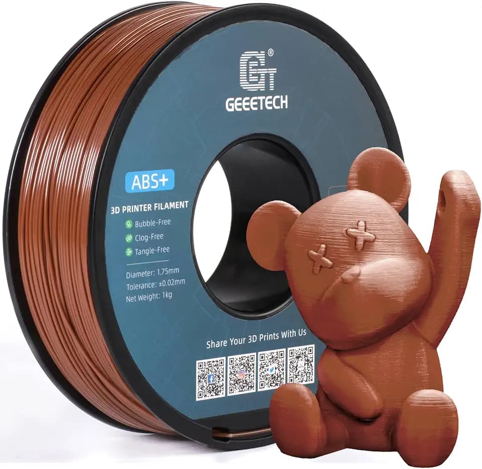 GEEETECH ABS+ Filament für 3D-Drucker 1,75 mm Braun, 3D-Druckfilament ABS 1 KG 1 Spule