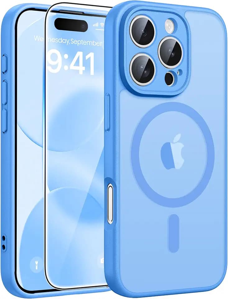 FNTCASE for iPhone 16 Pro Max Case, Fit for Magsafe, Glass Screen Protector