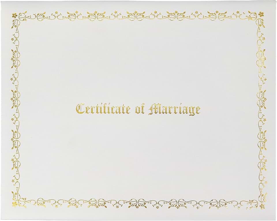 GraduationMall Certificate of Marriage 8.5"x 11" Diploma Cover Imprinted Padded Diploma Holder White