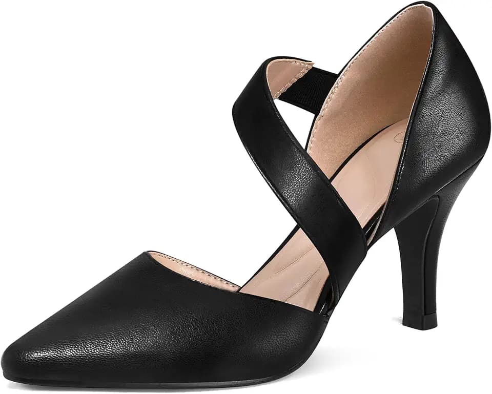 mysoft Women's Pointed Toe Pumps Stiletto Heel Dress Shoes Wide Width