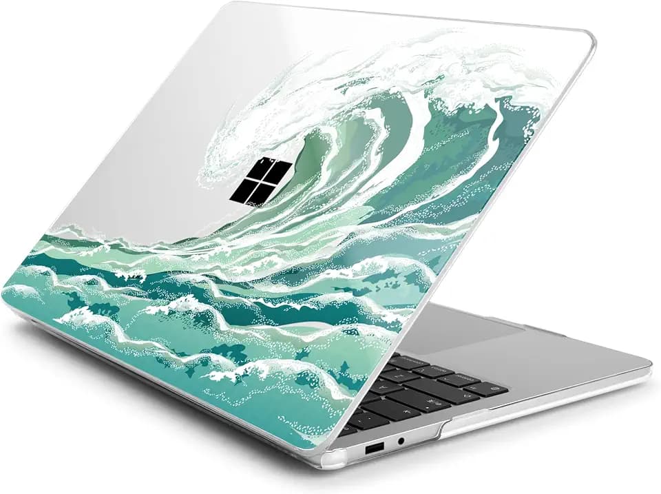 Batianda Case for Microsoft Surface Laptop 13 inch 2025 2026, Aqua Wave