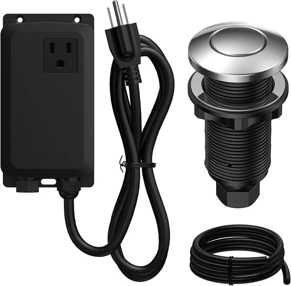 Garbage Disposal Air Switch Kit -Professional, Sink Top Waste Disposer On/Off, Air Button Food Disposals Part, UL Listed