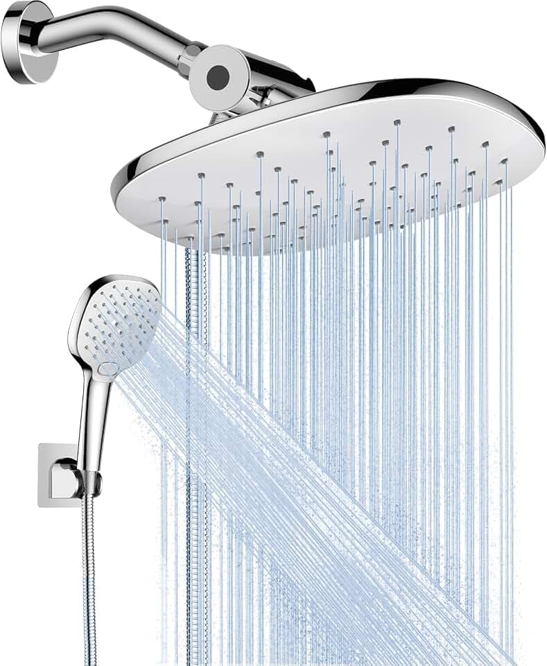 10" Rain Shower Head with Handheld Spray, Dual High Pressure Showerhead