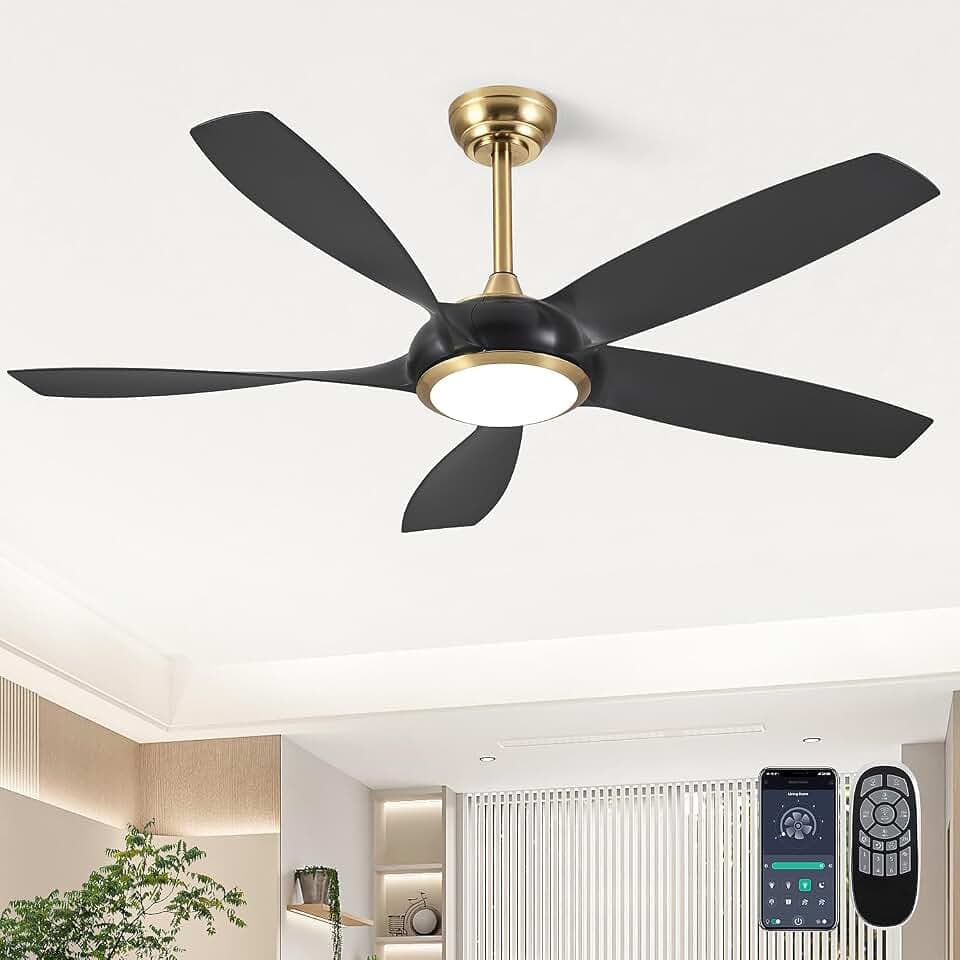 52'' Ceiling Fans with Lights, Indoor/Outdoor Modern Ceiling Fan