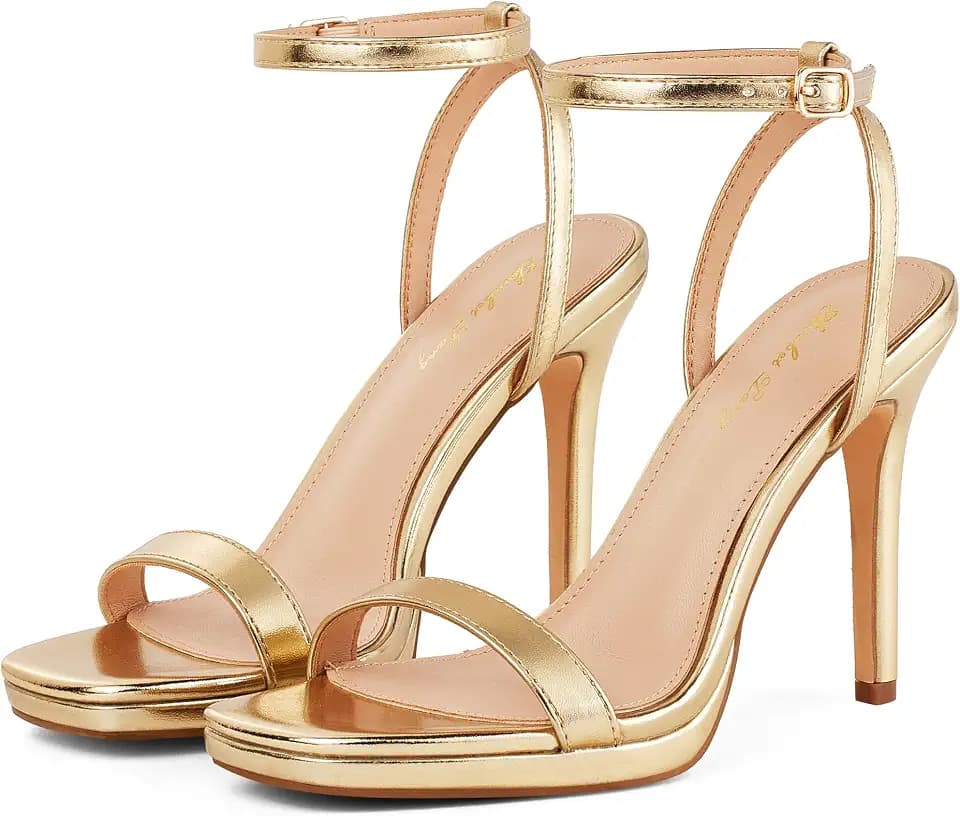Elisabet Tang Women’s Stilettos Heeled Sandals Open Square Toe Heels