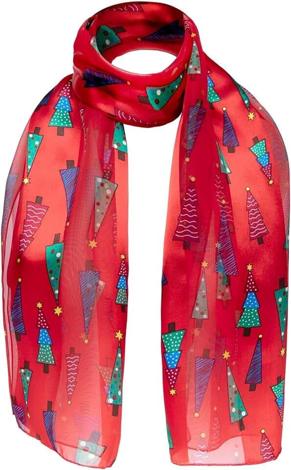 Basic Sense Weihnachtsschal, seidiger Satin-Halstuch
