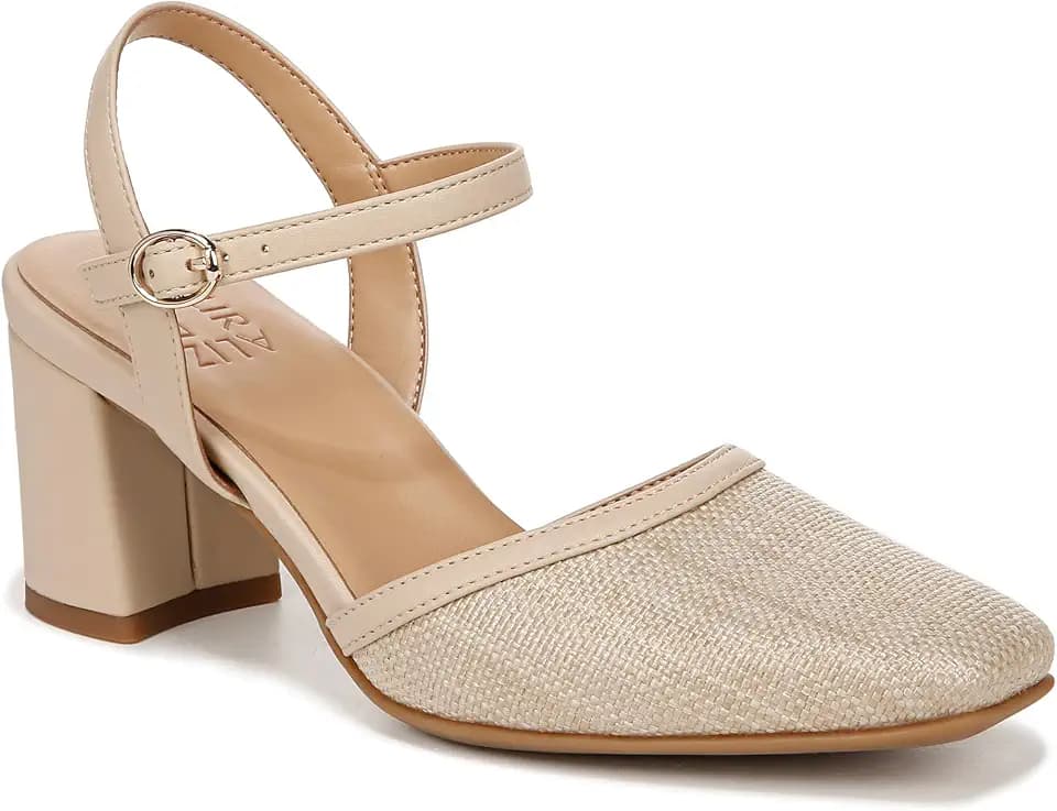 Naturalizer Women's Wave Ankle Strap Block Heeled Pump