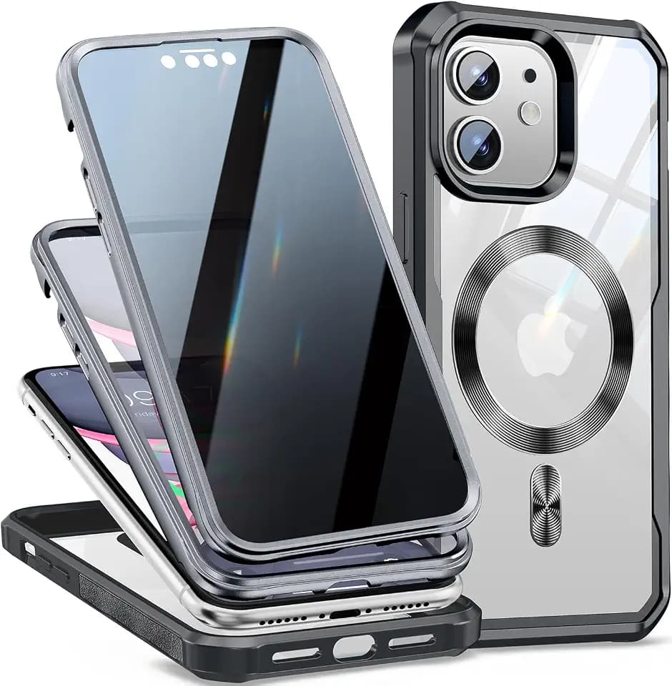 Magnetic Case for iPhone 11 Case with Privacy Screen Protector