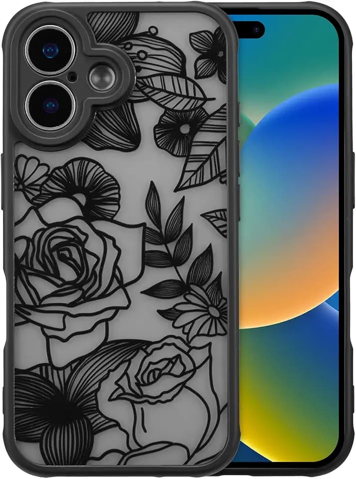 XIZYO for iPhone 17 Case Cute Floral, Black