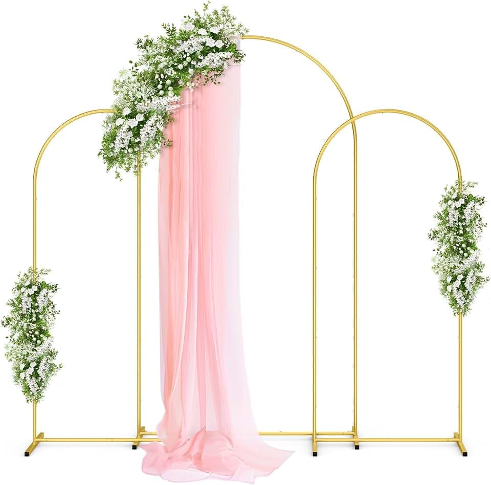 Pureegg Arch Backdrop Stand Set, Metal, Set of 3, 7.2ft & 6.0ft & 6.0ft