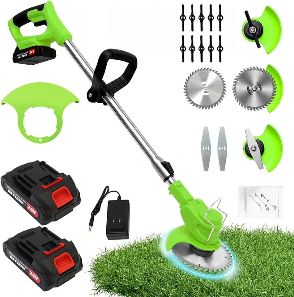 650W 3-in-1 Cordless Weed Wacker, 24V Cordless Weed Trimmer