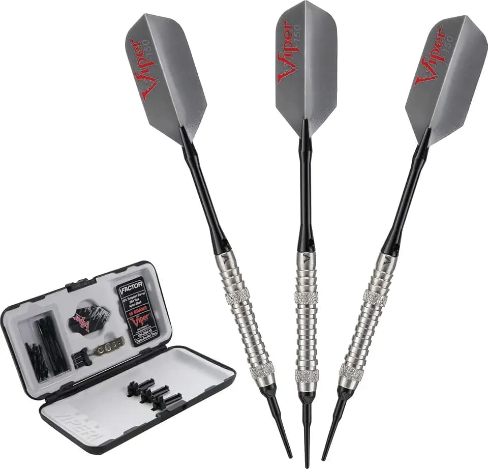 Viper V-Factor Dartpfeile mit weicher Spitze, 90% Wolfram, mit Aufbewahrungs- / Reisetasche
