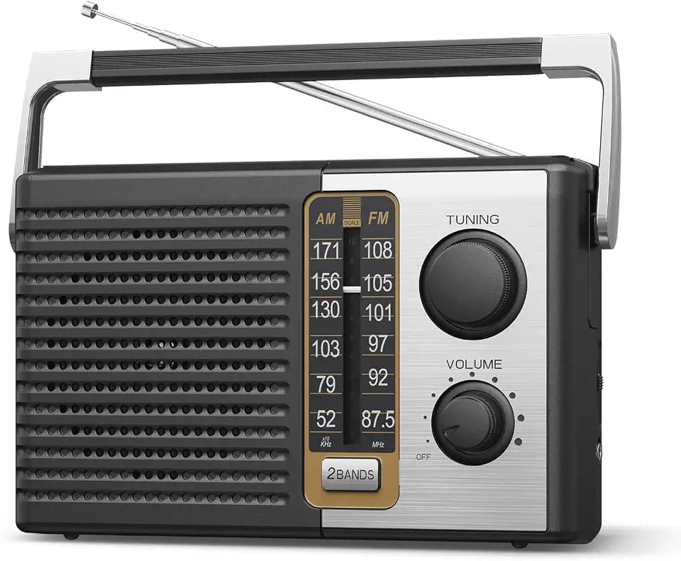 Yewrich AM FM Radio AC & Battery Powered Headphone Jack for Senior Home Use