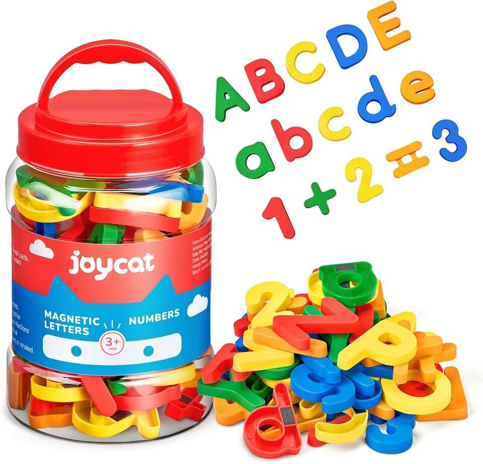 JoyCat Magnetic Letters Numbers Alphabet ABC 123 Fridge Magnets, 78 Pcs