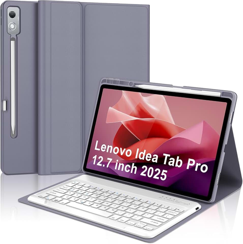 Keyboard Case for Lenovo Idea Tab Pro 12.7'' 2025,Lavender Purple