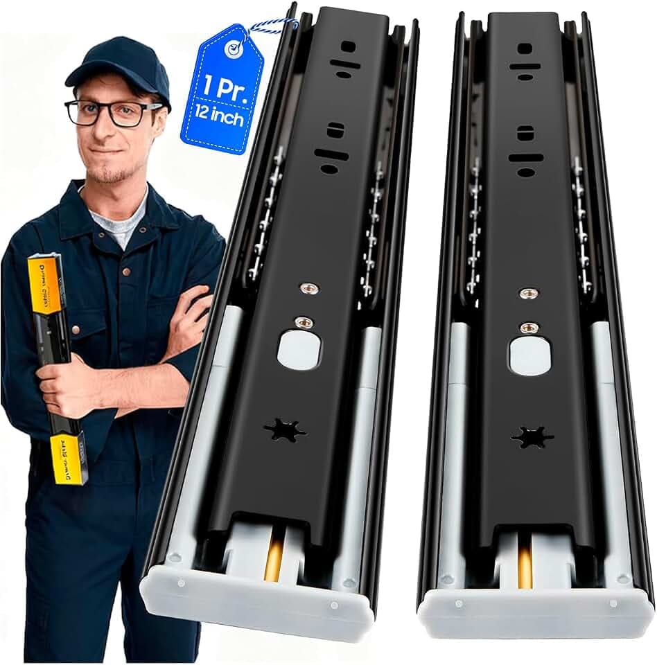 YENUO Soft Close Drawer Slides Full Extension Ball Bearing 12–24 Inch 100LB