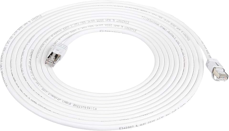Amazon Basics High-Speed-Patchkabel, RJ45 Cat7, Gigabit-Ethernet, weiß, 6 m, 1 Stück