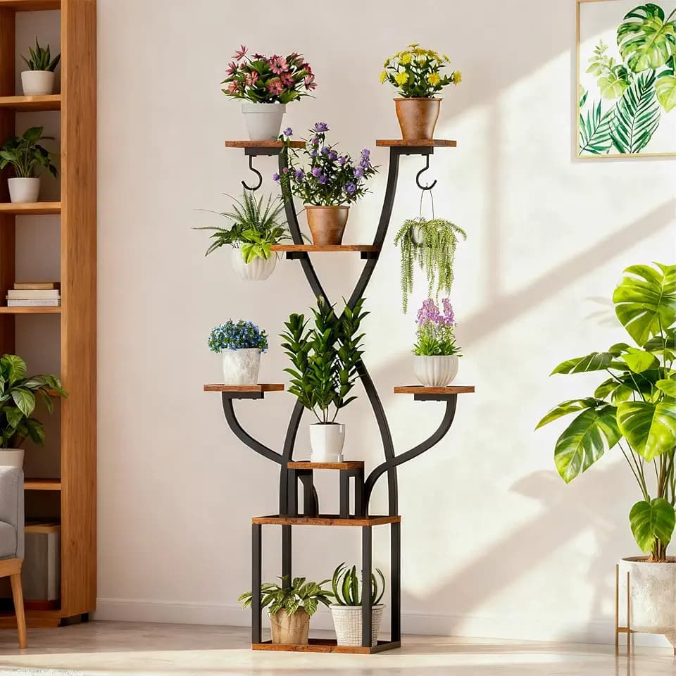 Plant Stand Indoor with Grow Lights - 8 Tier 64" Metal Shelf