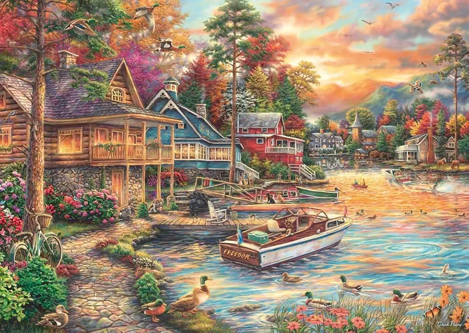 Schmidt 58553 Chuck Pinson, Ufer im Abendgold, 1000 Teile Puzzle