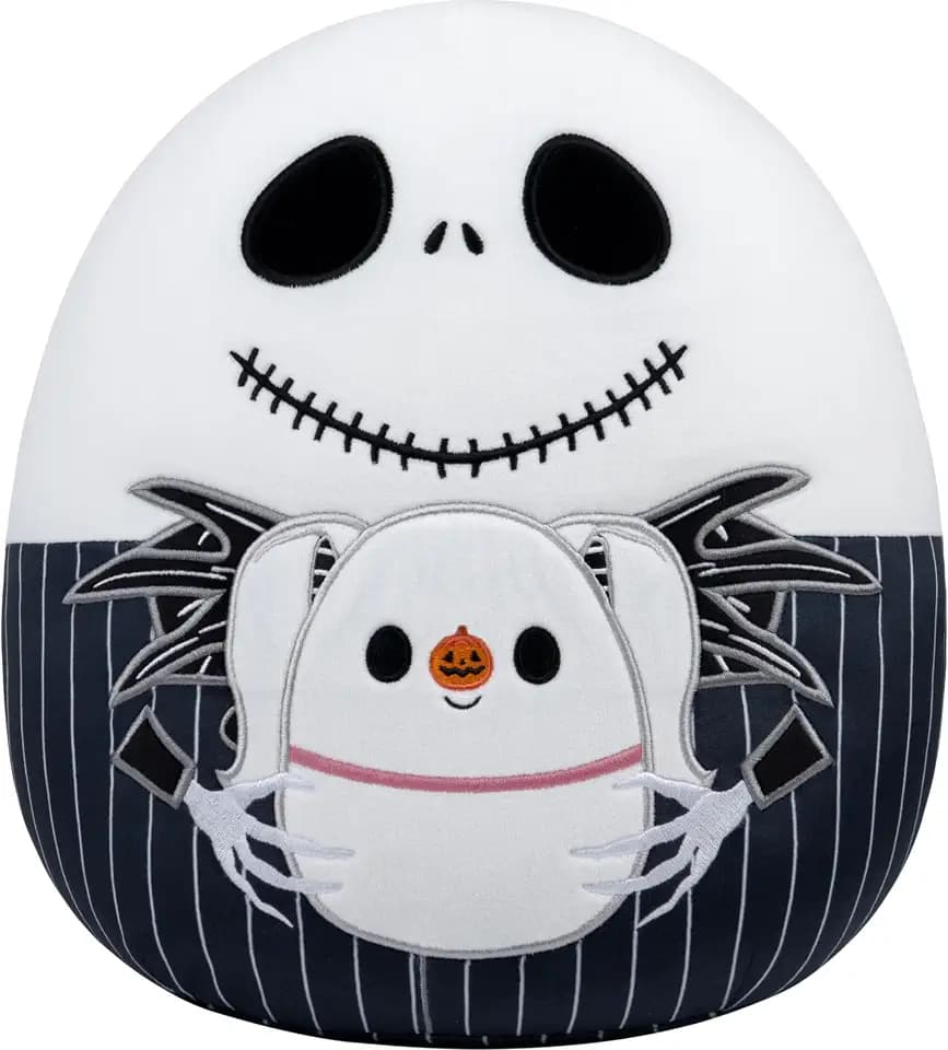 Squishmallows Original 12in Disney Jack Skellington Holding Zero – Official Jazwares Plush (Little-Medium)