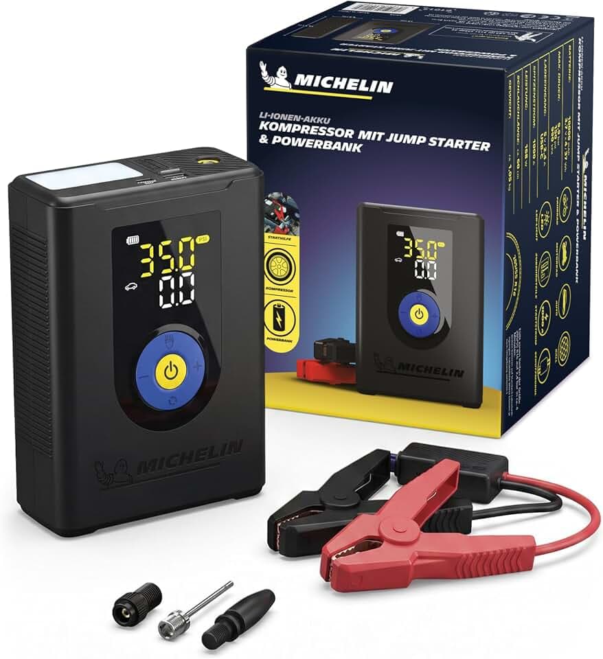 MICHELIN Air Power Max Hybrid Akku-Kompressor mit Jump Starter & Powerbank