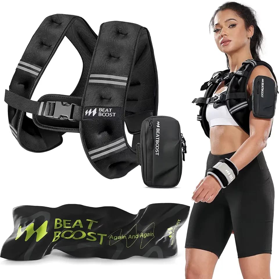 BeatBoost Adjustable Weighted Vest for Men Women, 5-30lb Vest or Vest Set