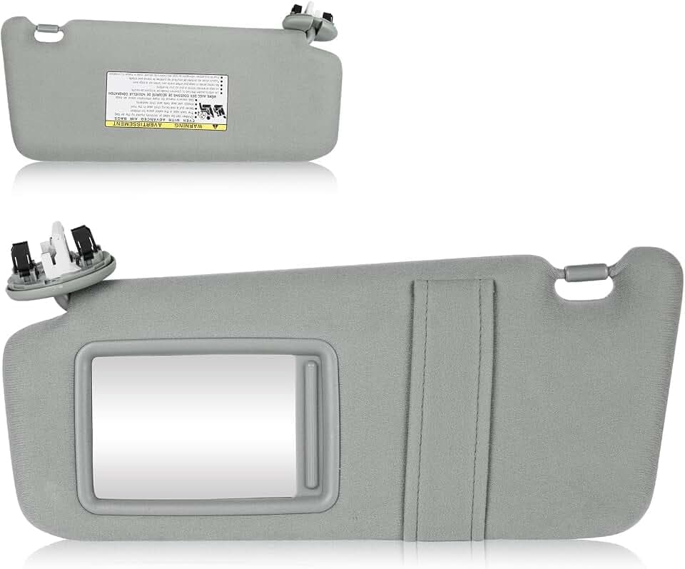 Sun Visor with Light for Toyota Camry 2007-2011 with Sunroof, Left Driver Side Gray Sunvisor Replace 74320-06800-B0