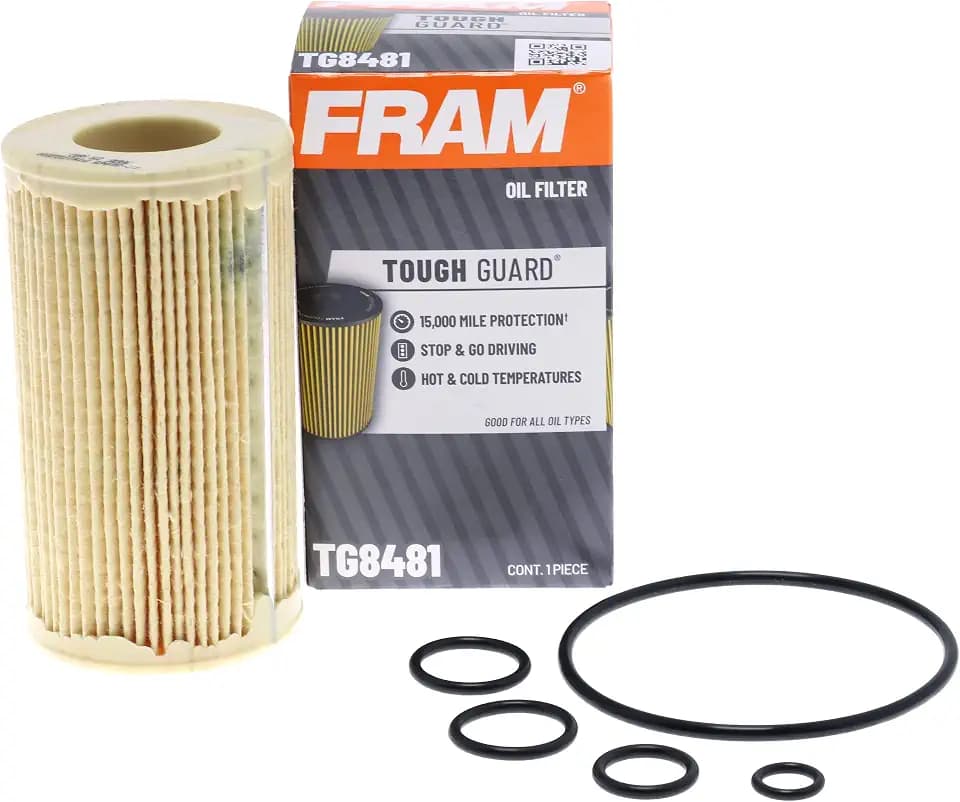 FRAM Tough Guard Replacement Oil Filter TG8481 with SureGrip, Designed for Interval Full-Flow Conventional and Synthetic Oil Changes Lasting Up to 15K Miles (Pack of 1)