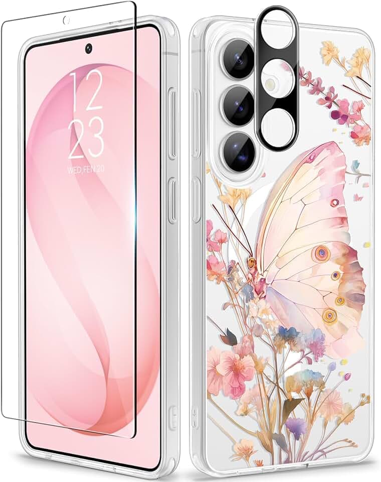 GVIEWIN for Samsung Galaxy S26 Case Floral Clear Slim Non-Yellowing