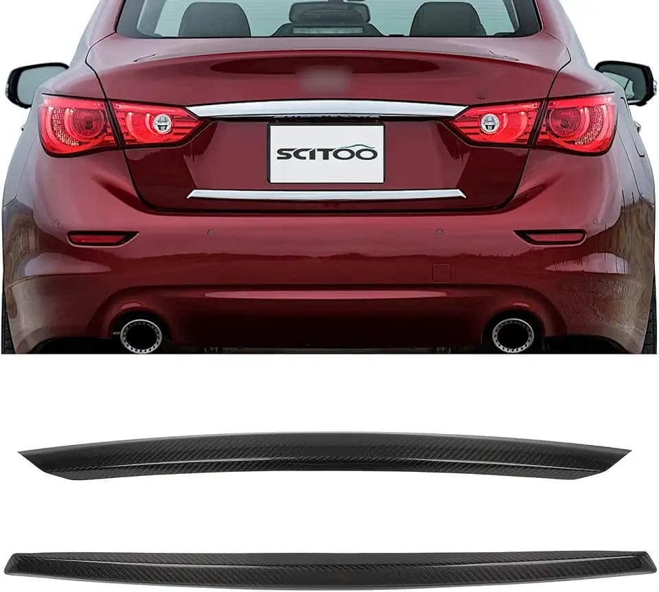 SCITOO Glossy Black Stickers Rear Trunk Plate Trim Cover Body Kit