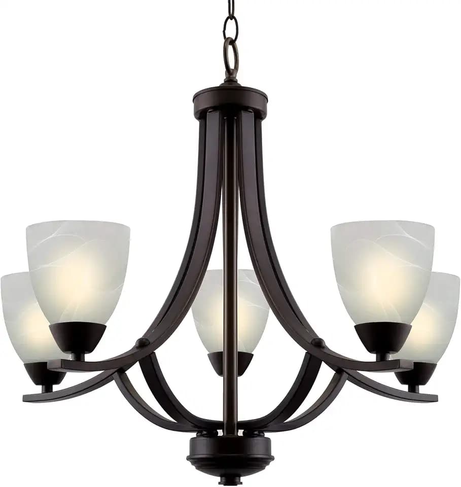 Kira Home Weston 24" Large Modern Transitional 5-Light Chandelier