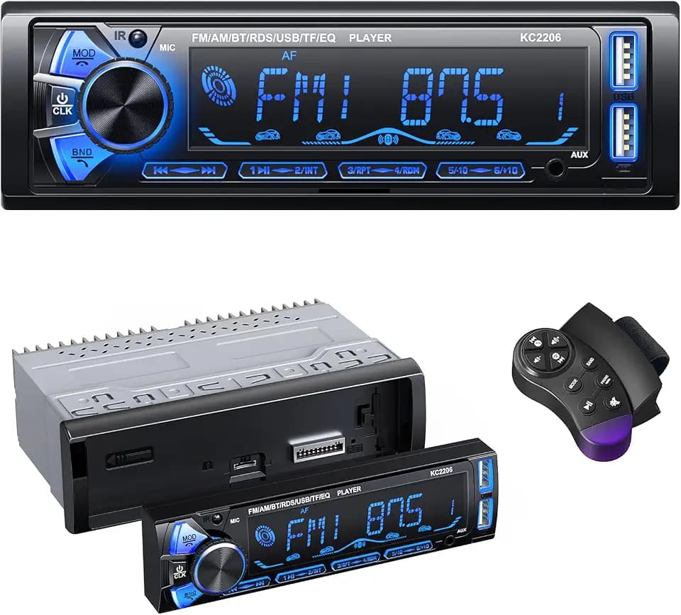 Autoradio Bluetooth mit abnehmbarem Bedienteil, Wistrue Autoradio 1 DIN