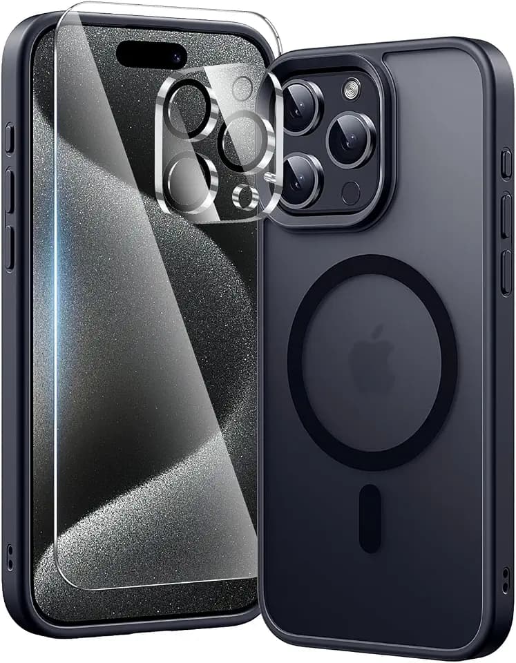 toushion 3 in 1 for iPhone 15 Pro Case Matte Black