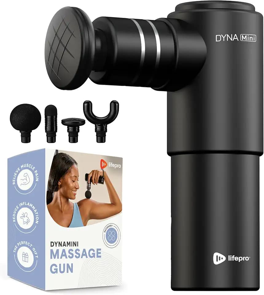 LifePro Dyna Mini Percussion Travel Massage Gun with 4 Speeds, USB-C & Case