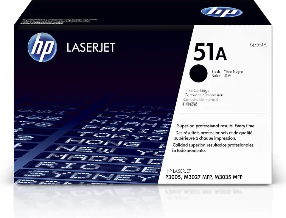 HP Original 51A Black Toner Cartridge Works LaserJet P3005 Series LaserJet M3027, M3035 MFP Series Q7551A