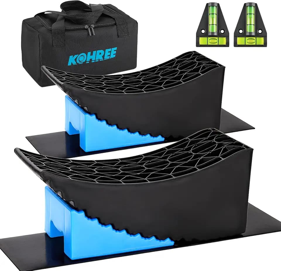 Kohree RV Leveling Blocks 6 Inch, 2 Packs Sturdy Camper Curved Levelers