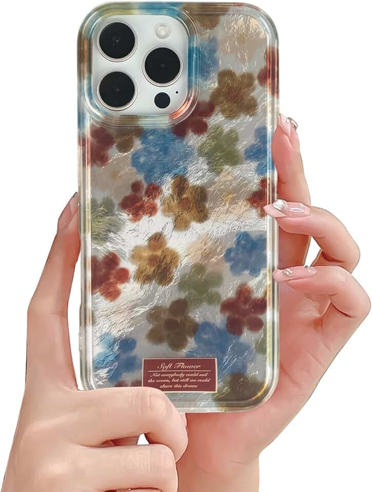 Reownest Handyhülle für iPhone 13 Pro Hülle, Cute Bunt Dopamin Sterne Blumen Muster Sommer Ästhetische Design Schutzhülle, Weiche Schlanke TPU mit Kameraschutz Case für Mädchen Frauen - Bunt