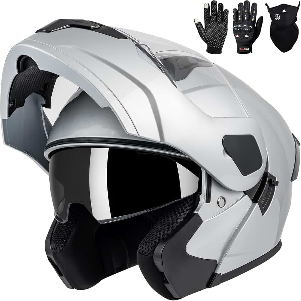 Modular Flip up Motorcycle Helmets for Men Women, DOT Approved