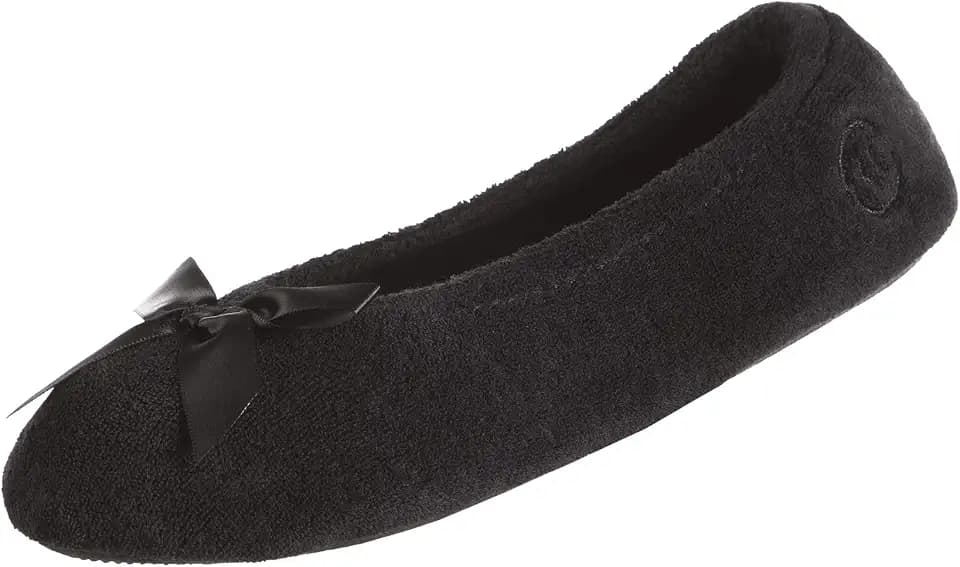 isotoner Women's Indoor/Outdoor Classic Terry Ballerina Slippers With Non-slip Sole