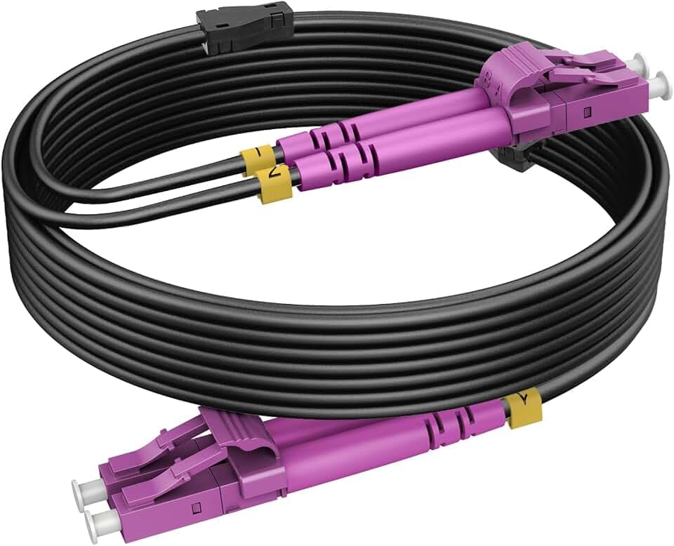 OM4 LC to LC Fiber Patch Cable Armored Multimode, 65ft/20m