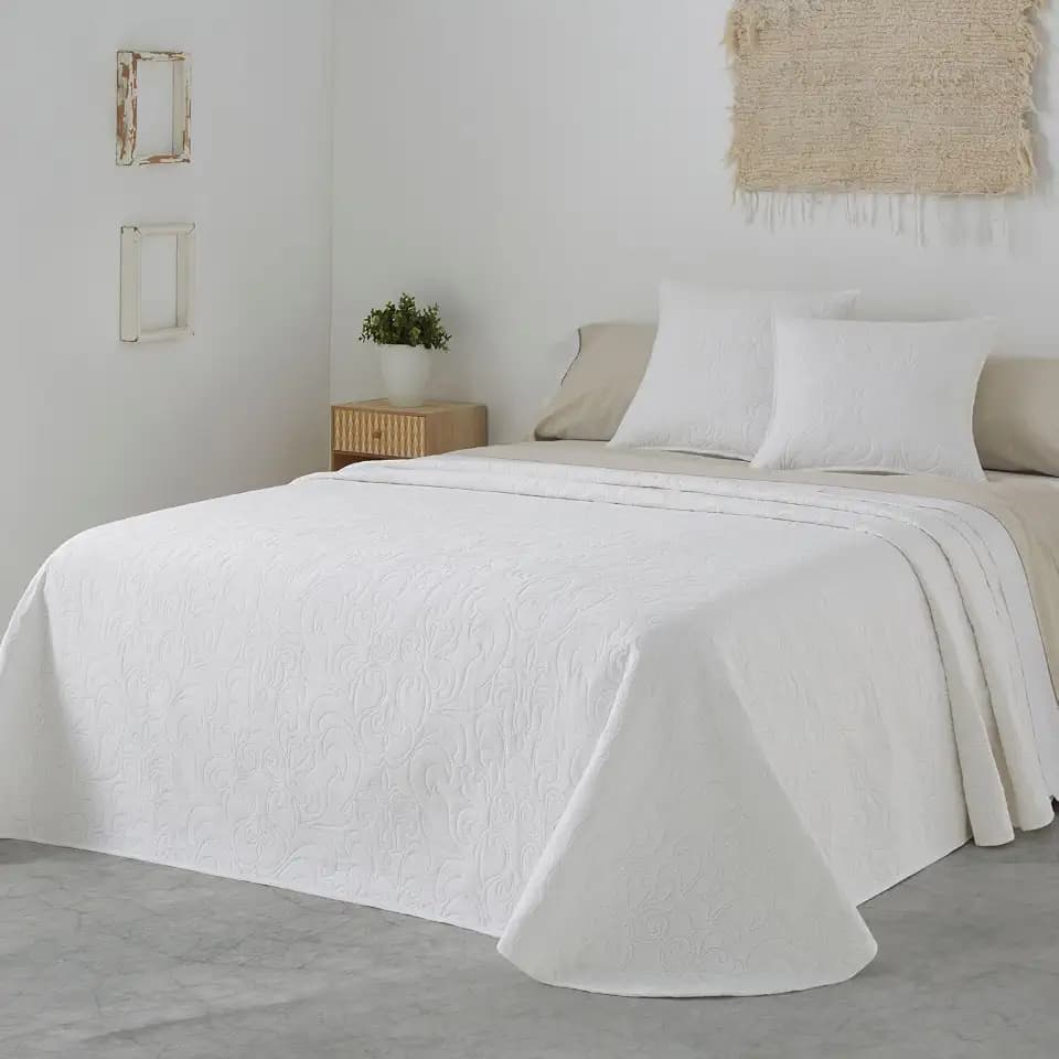 Burrito Blanco Sommerdecke, Bett von 90 cm (+ verfügbare Maße), Weiß, Kissenbezug im Lieferumfang enthalten, Cotton Touch, Design 152