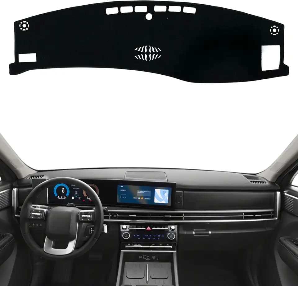 Non-Slip Dash Cover Dashboard Cover Mat Custom Fit Center Console Cover Sunshield Protector Pad Compatible with 2024 2025 Hyundai Santa Fe MX5 (Hyundai Santa Fe 2024-2025(Without HUD))