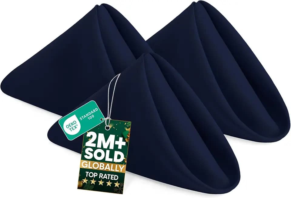 Utopia Home [12 Pack, Navy Blue] Cloth Napkins 20x20 Inches, 100% Polyester