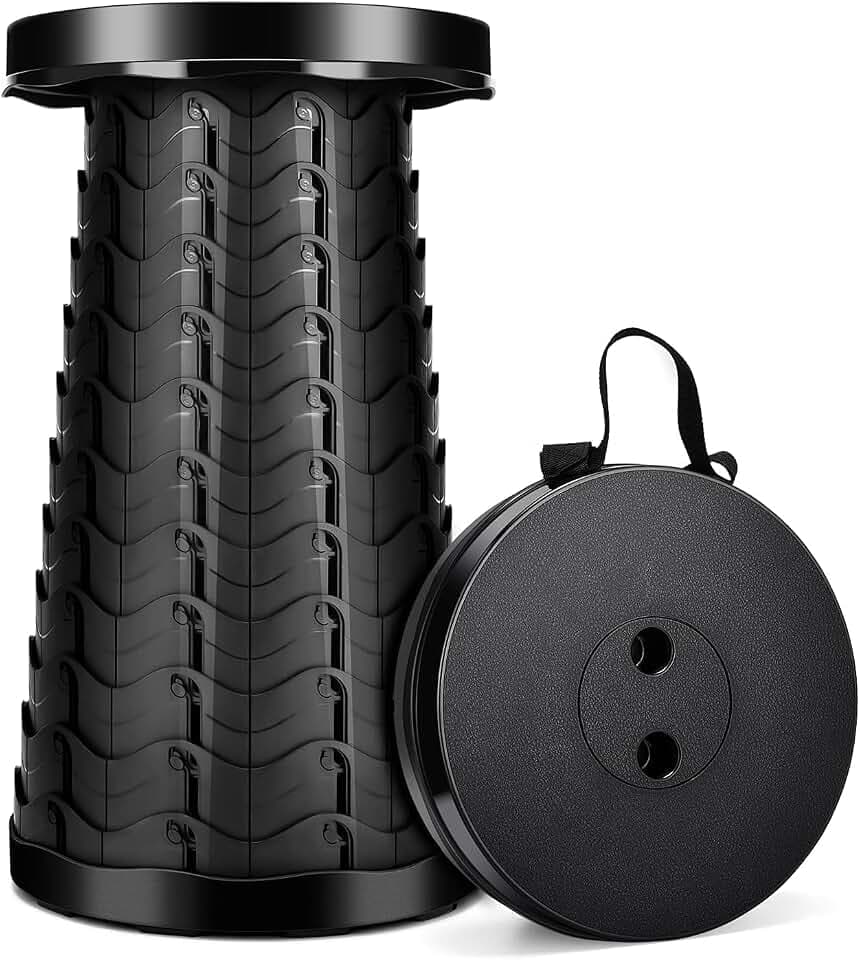 Teleskophocker Klapphocker, Campinghocker Höhenverstellbar, bis 180 kg
